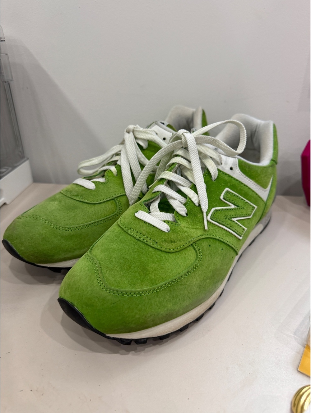 New Balance 574 Chive Men's Green Suede Sneakers Size 11